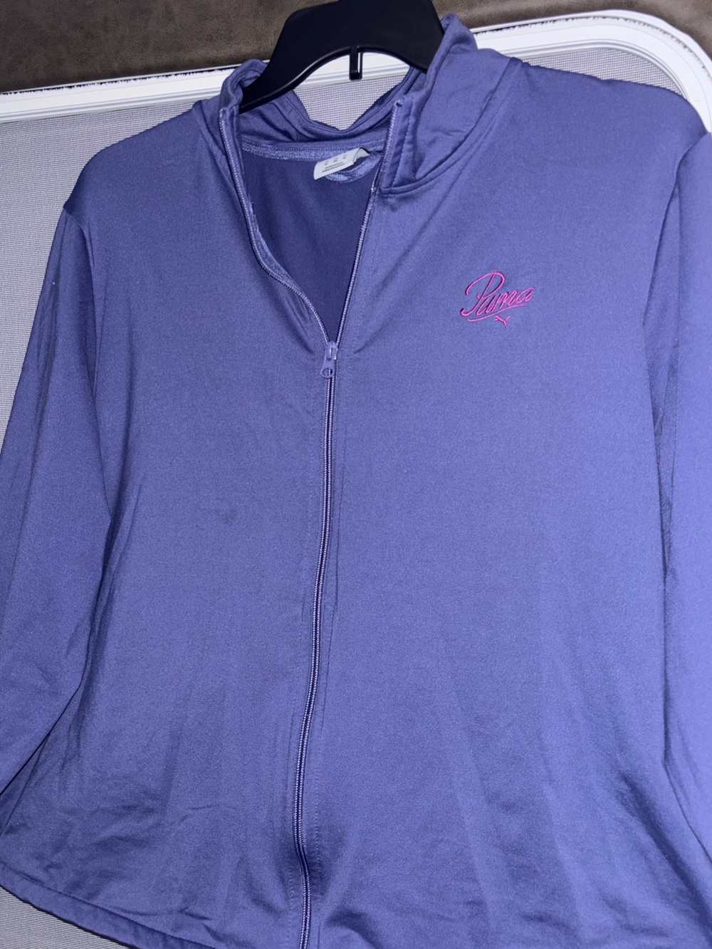 Puma Purple Zip-Up Hoodie with Pink Logo